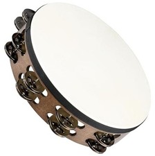Meinl Percussion TAH2WB 10-Inch Headed Wood Tambourine with Double Row