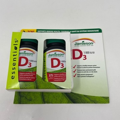 Jamieson Vitamin D3 1000 IU Tablets, 2x375 ct (750 total) EXP 01/2030