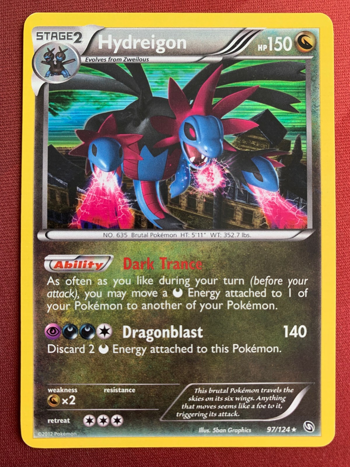 HYDREIGON 97/124 Dragons Exalted rare HOLO Pokemon card Near Mint NM
