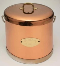VINTAGE 70s COPPER BRASS INSULATED CHAMPAGNE ICE BUCKET DE LA CUISINE USA ATAPCO