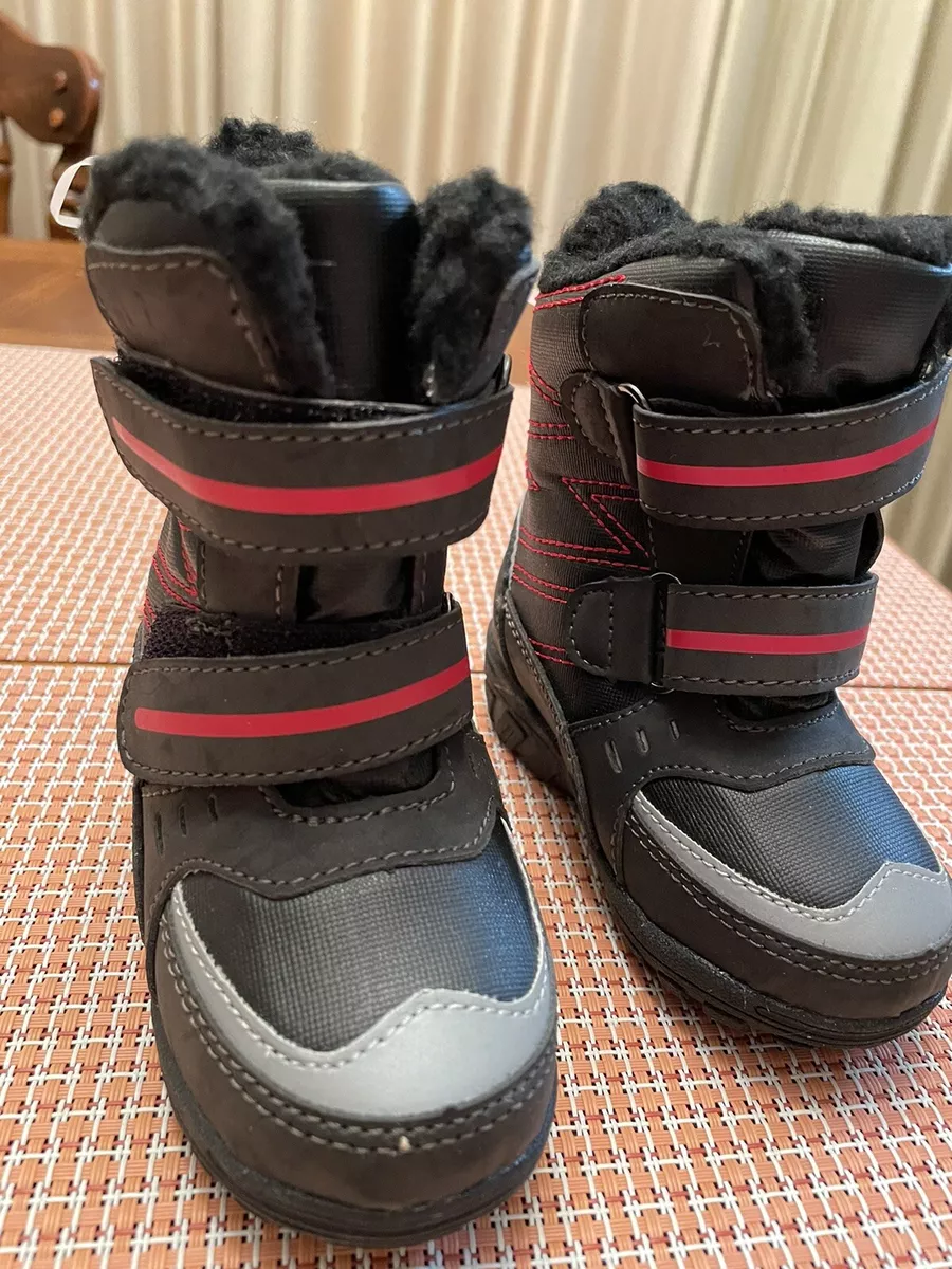 New Toddler Totes Black Red Winter Snow Boots Size 5