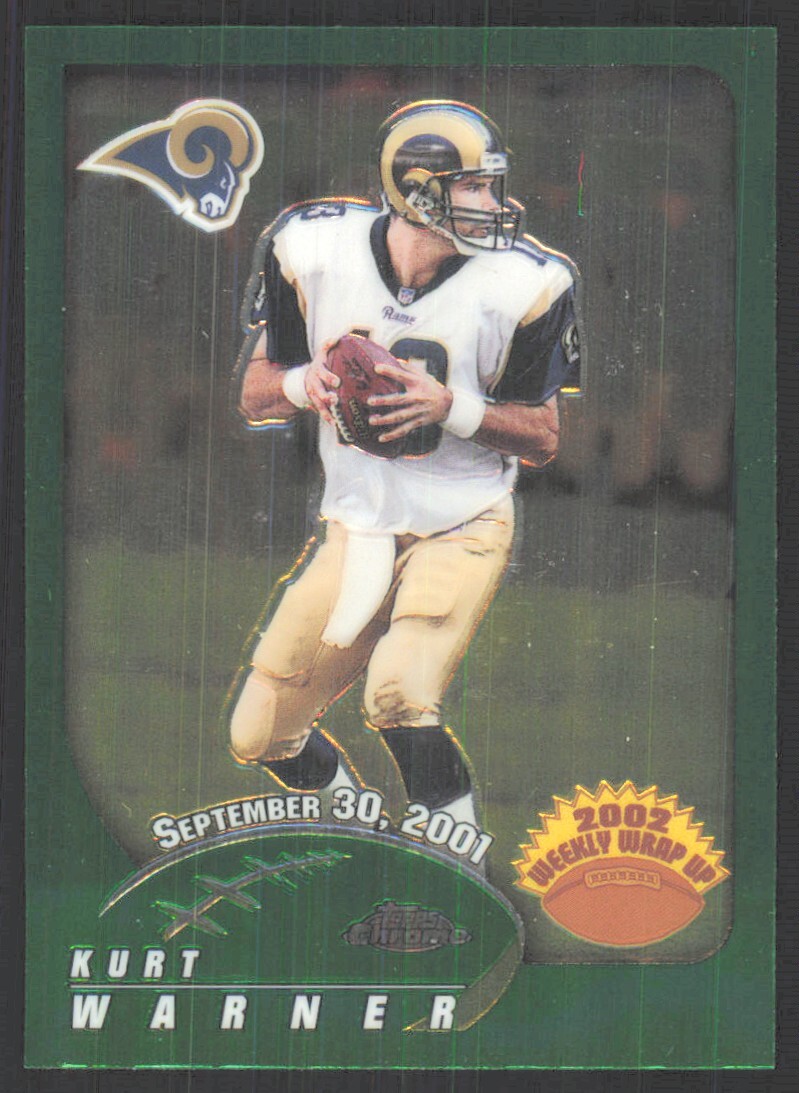 2002 Topps Chrome Weekly Wrap Up Kurt Warner St. Louis Rams #148