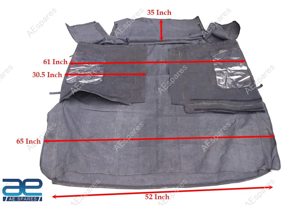 Summer Soft Top Black Canvas for Jeep Willys CJ3B 1953-1964 - Image 3 of 4