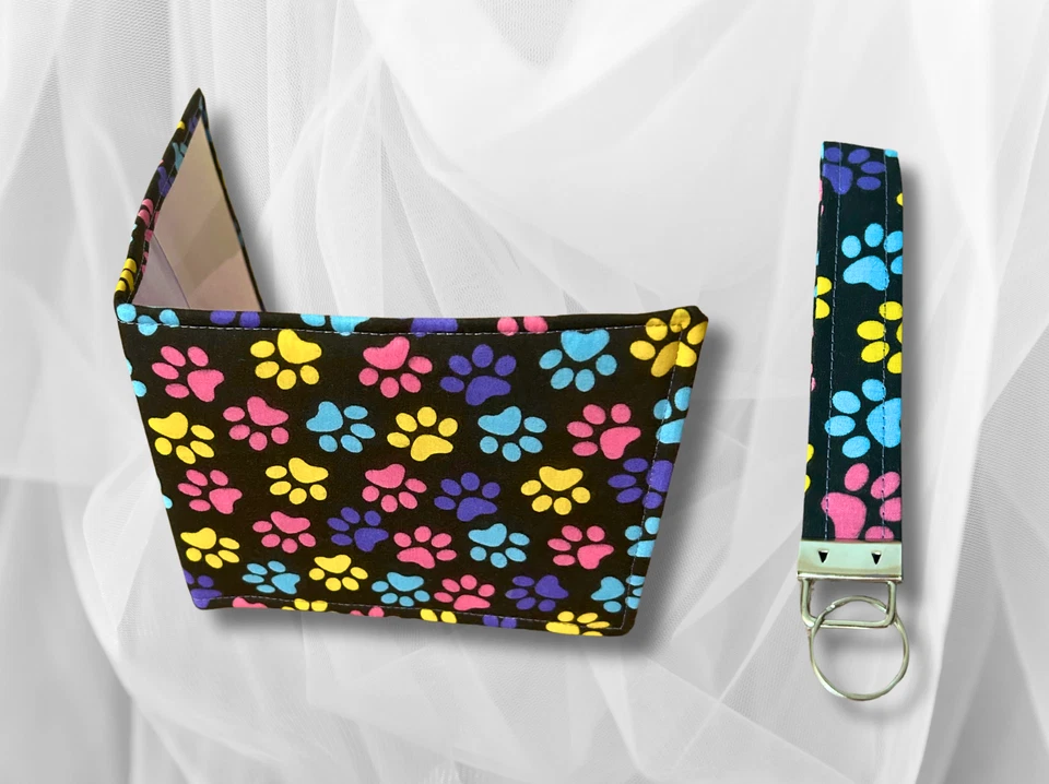 Blue badge holder, blue badge wallet, Hologram safe, Key fob, Paw Print