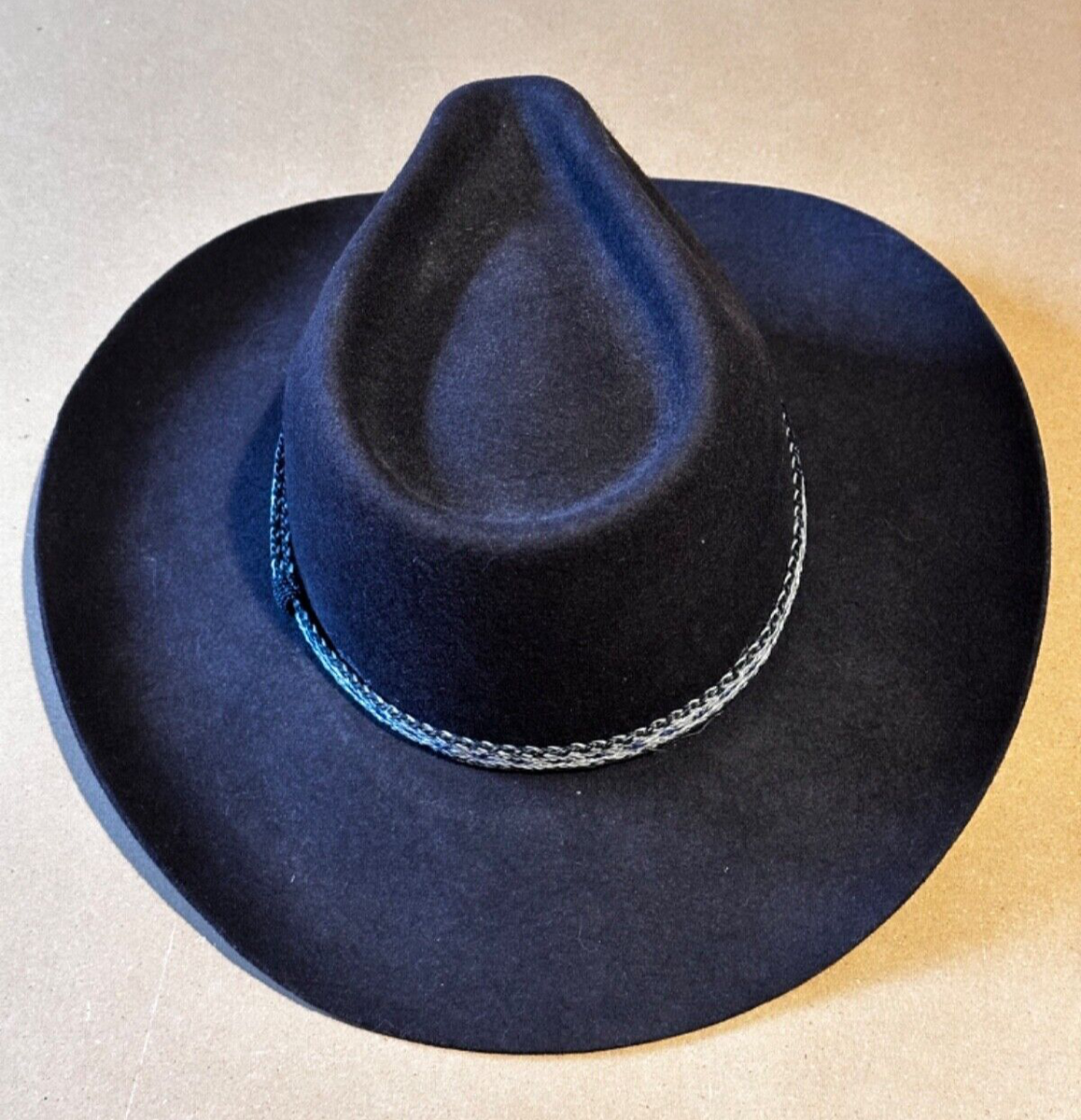 Chapeau Western Resistol Noir - Feutre De Laine, Taille 7-1/8, Vintage USA