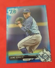 2017 Bowman Chrome BCP133 Jaime Schultz 70th Anniversary Blue Chrome Refractor 
