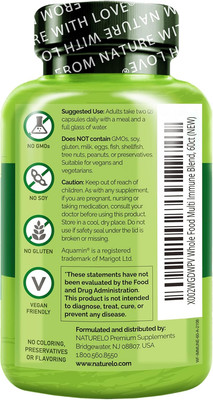 Whole Food Multivitamin + Immune Blend with Elderberry & Mushrooms - Complete...