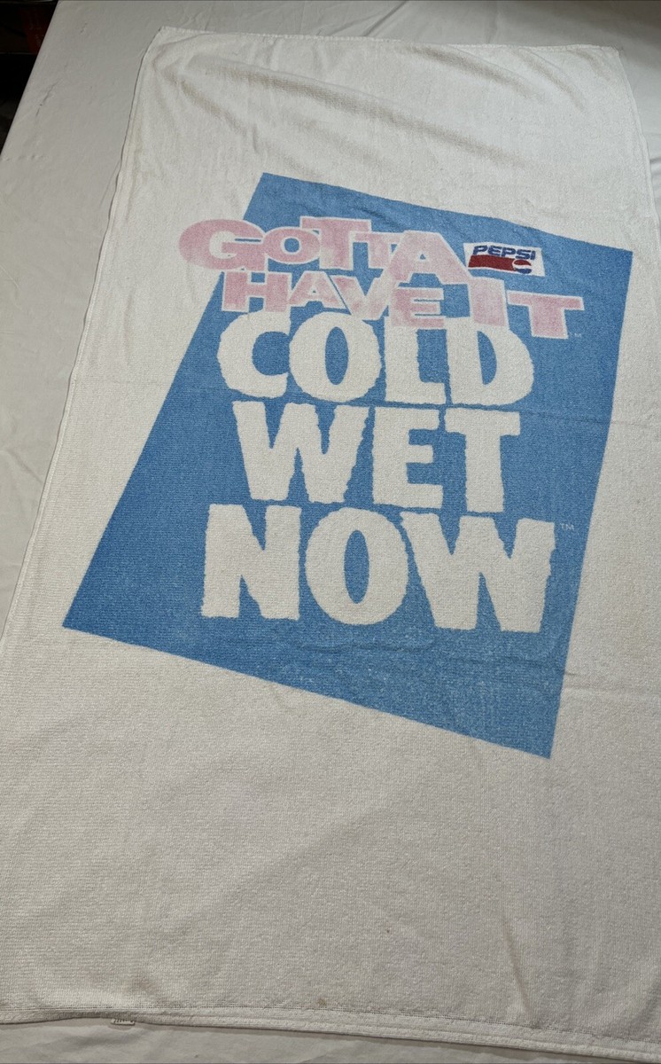 Pepsi Cola Beach Bath Towel Promo Gotta Have It COLD WET NOW Vintage 90’s