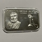 Inventor Alexander Graham Bell Ingot 1 Troy Oz .999 Fine Silver Rare Bar Medal