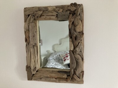 Wandspiegel Holz Treibholz rechteckig rustikal maritim 44 cm Handarbeit FairTrade