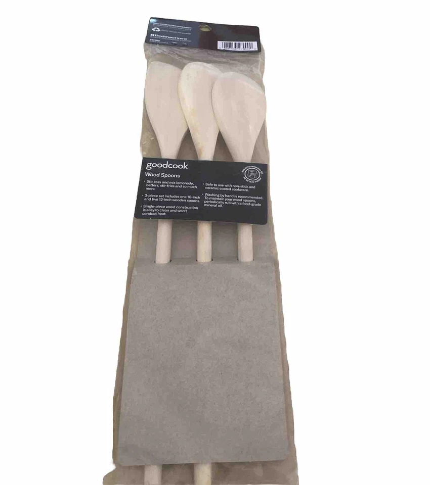 Good Cook Classic Set of 3 Wood Spoons, One Size - Image 2 of 2