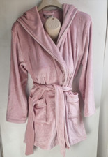 Ted Baker LADIES SOFT BELTED PINK HOODED DRESSING GOWN  Size M