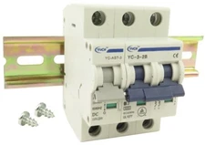 220V AC Shunt Trip Din Rail Screws 2-Pole Miniature Circuit Breaker B/C/D Curve