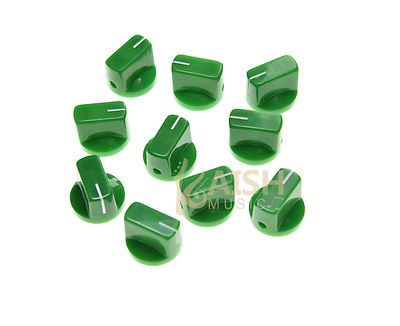 10 x Gitarrenverstärker Effekt-Pedal-Regler Davies 1510 Stil Zeigerknopf Set Schraube grün