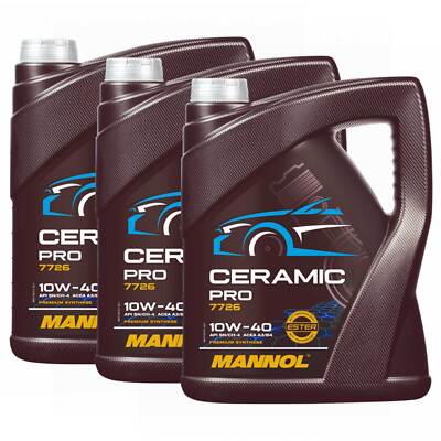 Motoröl Motor Öl MANNOL 10W-40 Ceramic Pro 3 X 5 Liter für Mercedes Mazda Nissan