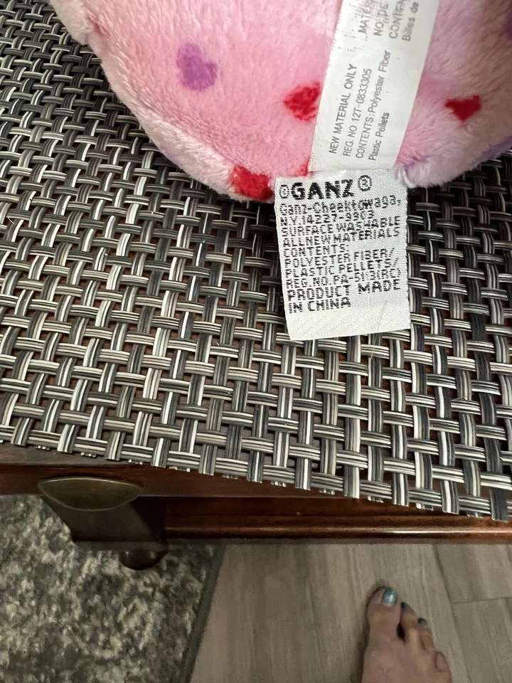 Ganz Webkinz Pink Love Frog with Heart Print Plush Stuffed Animal 8 inch - Image 4 of 4