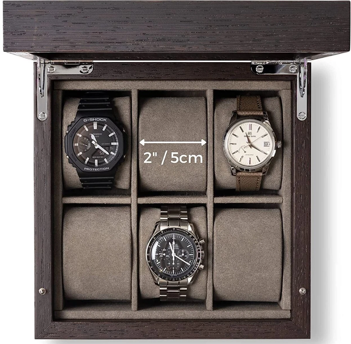 TAWBURY 3 Watch Box Organizer for Men - Cufflink and Watch Organizer | Mens Small Jewelry Box Watch Holder | Small Watch Box for Men | Watch and