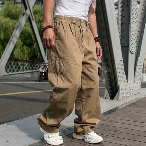 Cargo Pants Long Elastic Waist Loose 