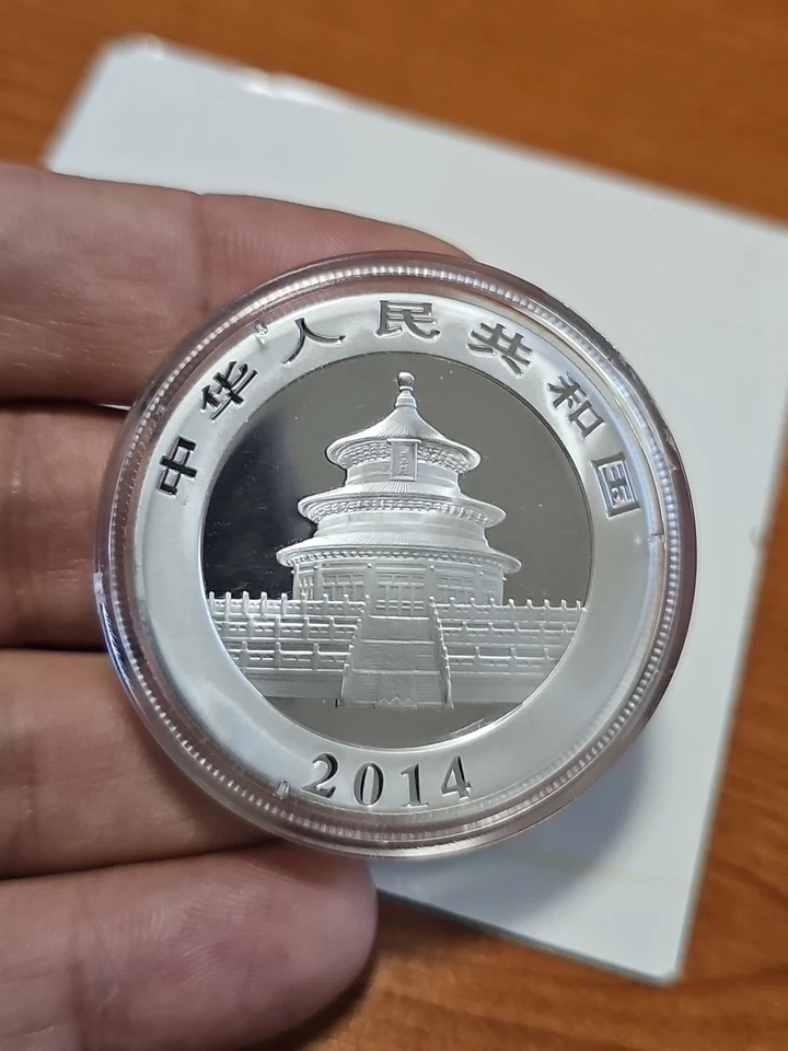 China 10 Yuan 2014 Panda, 1 Oz Silber SC - Imagen 4 de 4