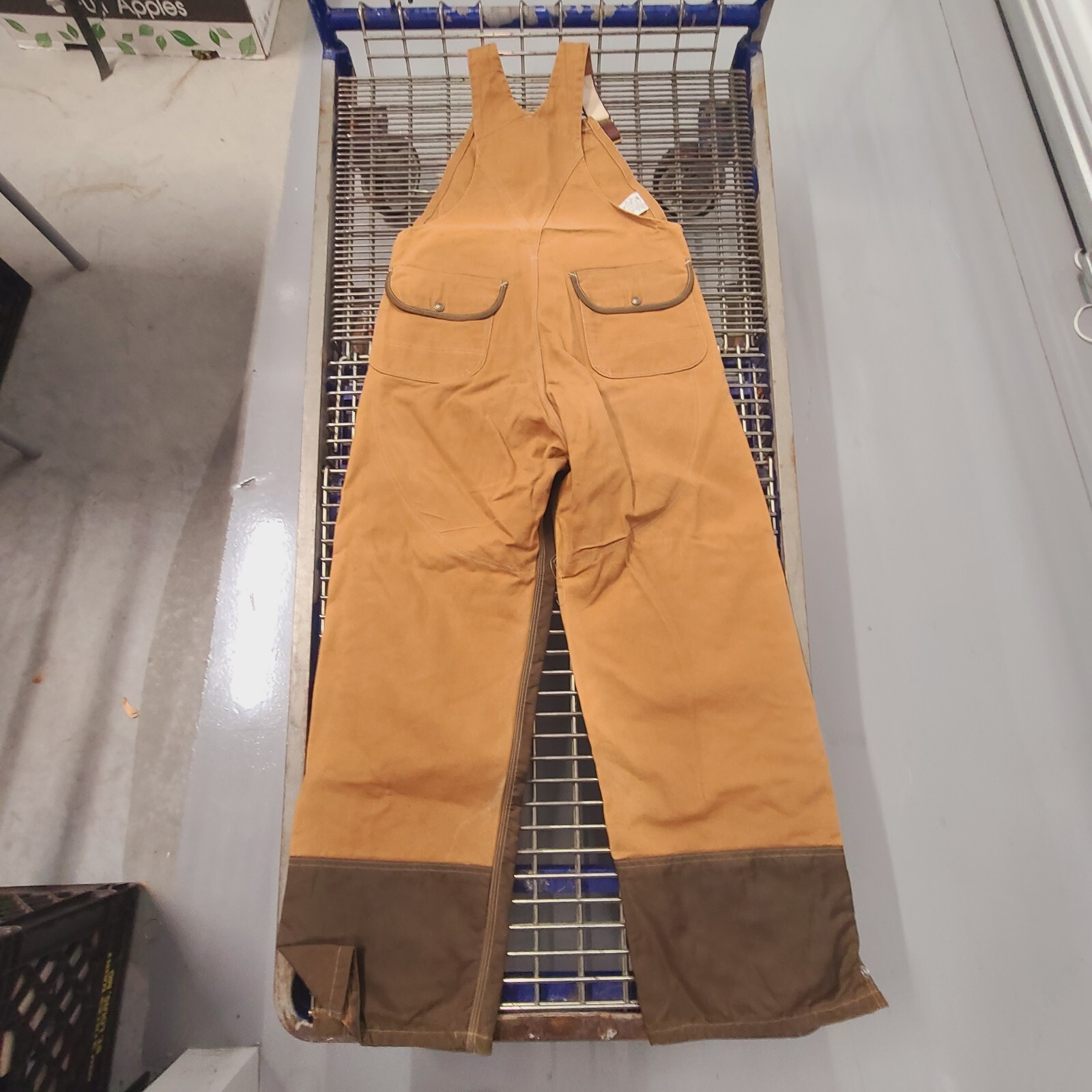Vintage Carhartt Bib Overalls Brown Canvas Men's 36 x 30 RN14806 Brush