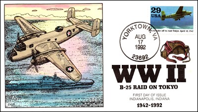 Scott 2697g 29 Cents WWII B-25 Raid On Tokyo Collins Hand Painted