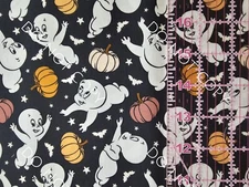 Custom 100% Cotton Woven Fabric Casper Friendly Ghost Cartoon 1/4 Yard 9x56