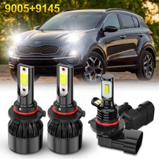 LED Headlight Hi/Lo Beam + Fog Light Bulbs Wh...