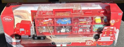 DISNEY PIXAR CARS MACK DIE CAST CARRIER ULTIMATE GIFT SET - RARE