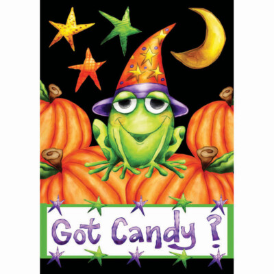 GOT CANDY? FROG 28'' X 40'' PORCH FLAG 24-1516-110 RAIN OR SHINE HALLOWEEN
