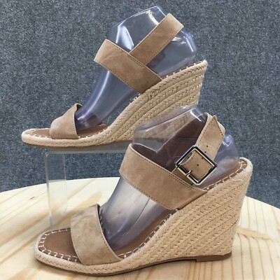 Steve Madden Sandals Womens 10 M Renders Ankle Straps Wedge Espadrilles Brown