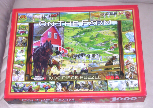Comp 2008 HTF On the Farm Animals Tractor Chicks Cows Sheep 1000 Piece Puzzle Pc - Picture 1 of 10
