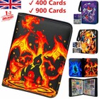 Pokemon Cards Binder Holder Fits 400/900 Cards Removable Sleeves 4/9 Pockets