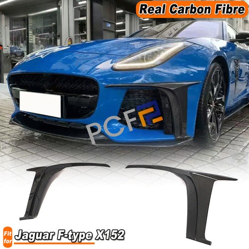 For 2016 2019 Jaguar F type X152 Real Carbon Front Bumper Fins for-2016-2019-jaguar-f-type-x152-real-carbon-front-bumper-fins