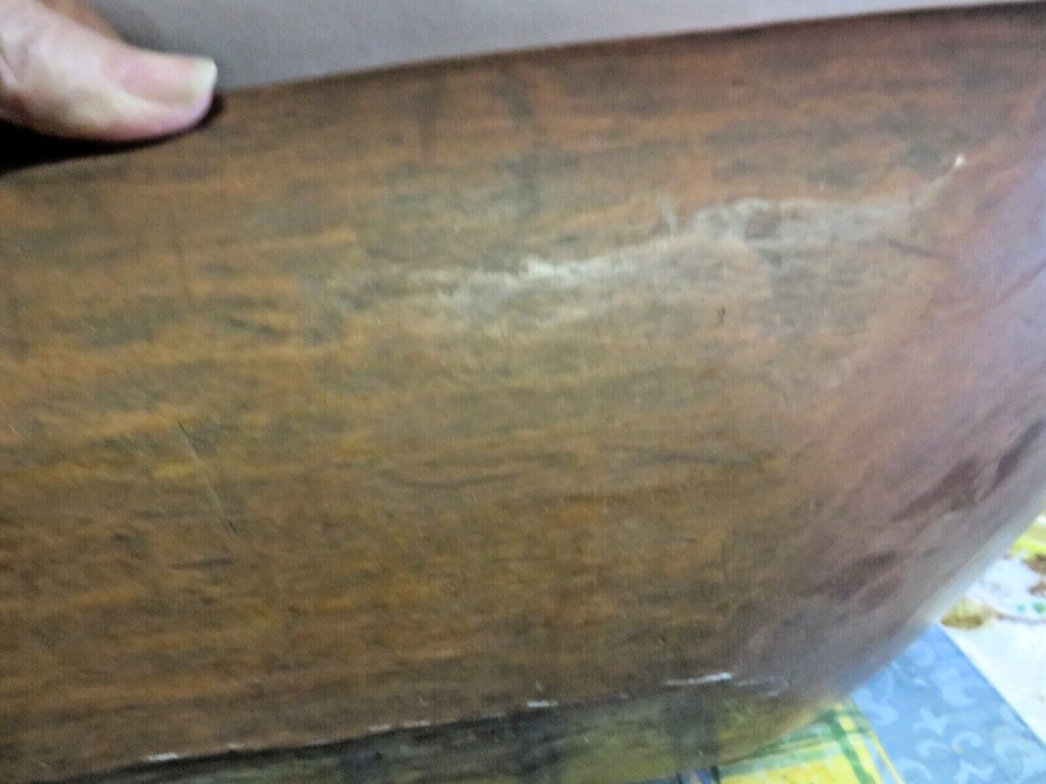 Tigela oval antiga de madeira primitiva esculpida à mão massa de madeira peça central 21"" - Imagem 3 de 4