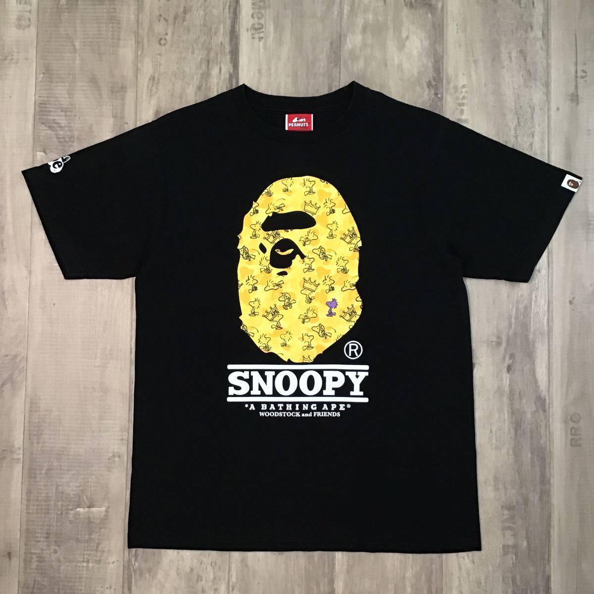 Hankyu limited BAPE snoopy WOODSTOCK BIG HEAD T-shirt Black A