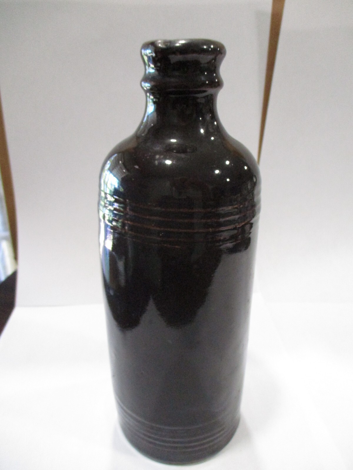 antique stoneware master ink bottle with pour spout E.H. Merrill Akron Ohio rare