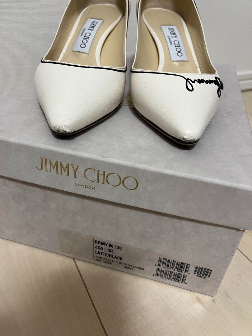 JIMMY CHOO Logo Design Pumps Mule Sandals Size36/US6 ROMY 60 JIMMY CHOO Logo Design Pumps Mule Sandals Size36/US6 ROMY 60