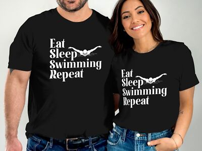 Eat Sleep Swimming Repeat T-Shirt - Fun Swim Tee für Schwimmer, Teams & Fans