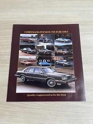 1983 Chrysler Plymouth Car Sales Brochure E Class Lebaron Turisomo Cordoba