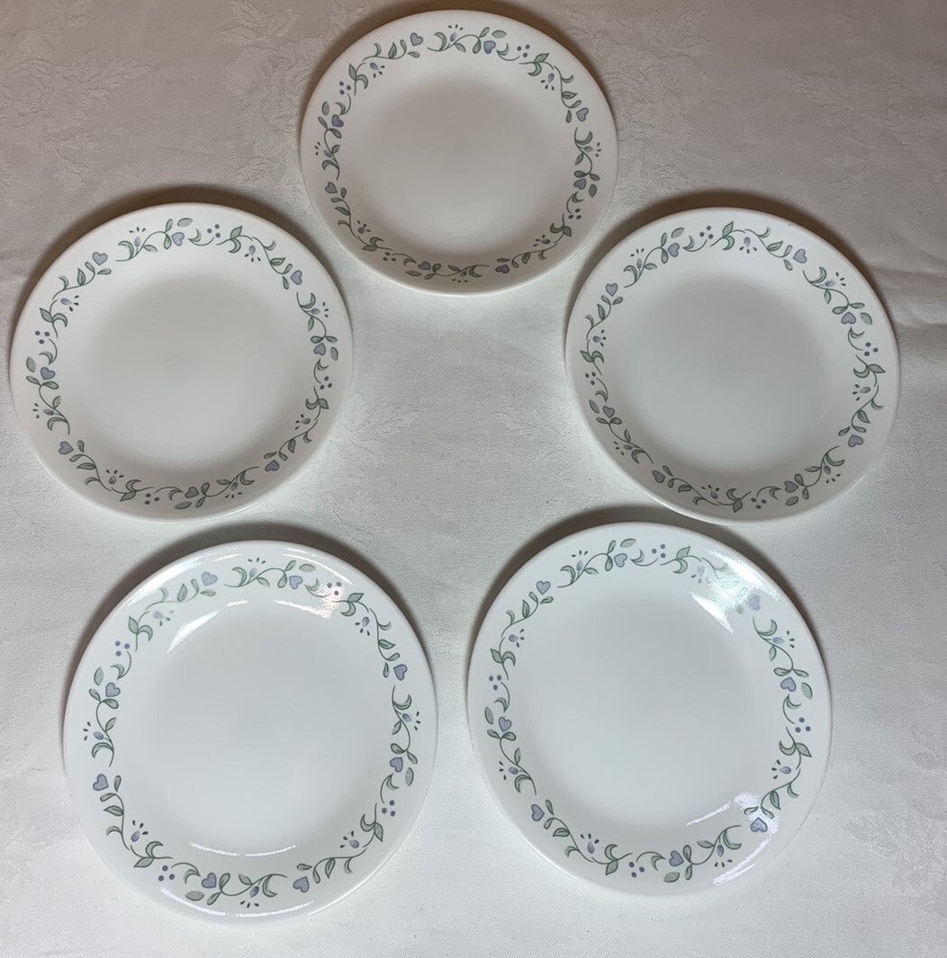 Set of 5 Corning Ware Corelle Country Cottage Bread and Butter/Dessert