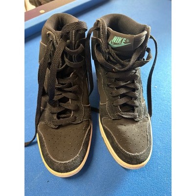 Nike Dunk Sky Hi Essential Womens Black Suede Hidden Wedge Sneakers  6.5