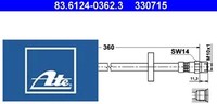 ATE 83.6124-0362.3 Bremsschlauch Hinterachse Hinten FüR Audi FüR VW