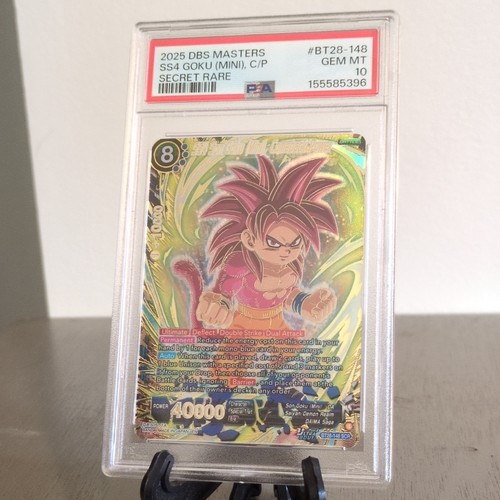 Bandai Dragon Ball Super SS4 Goku (Mini) C/P SCR Foil Battle BT28-148 PSA 10