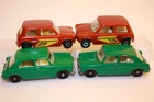 4 Vintage 1960's - 1970's Matchbox Lesney Cars RACING MINI COOPER / M.G. 1100