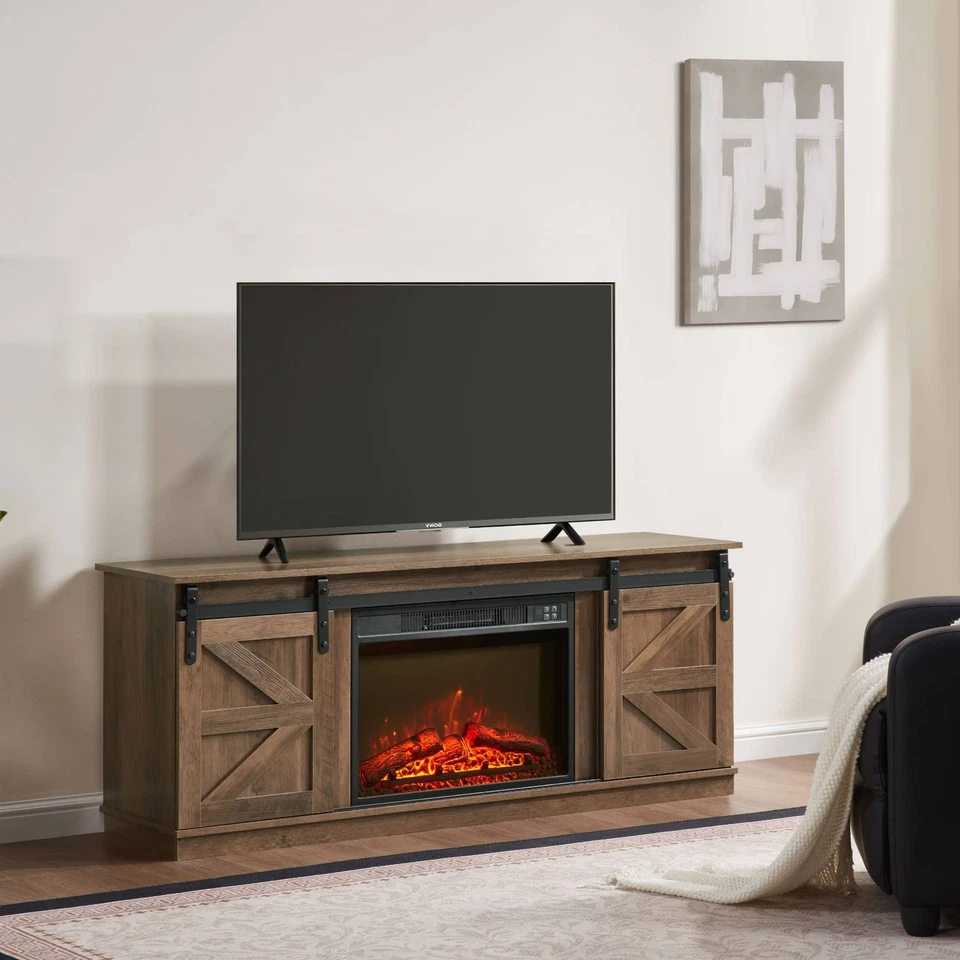 FunniHomi Fireplace TV Stand for up to 65", Entertainment Center w/ Shelves - Image 3 of 4