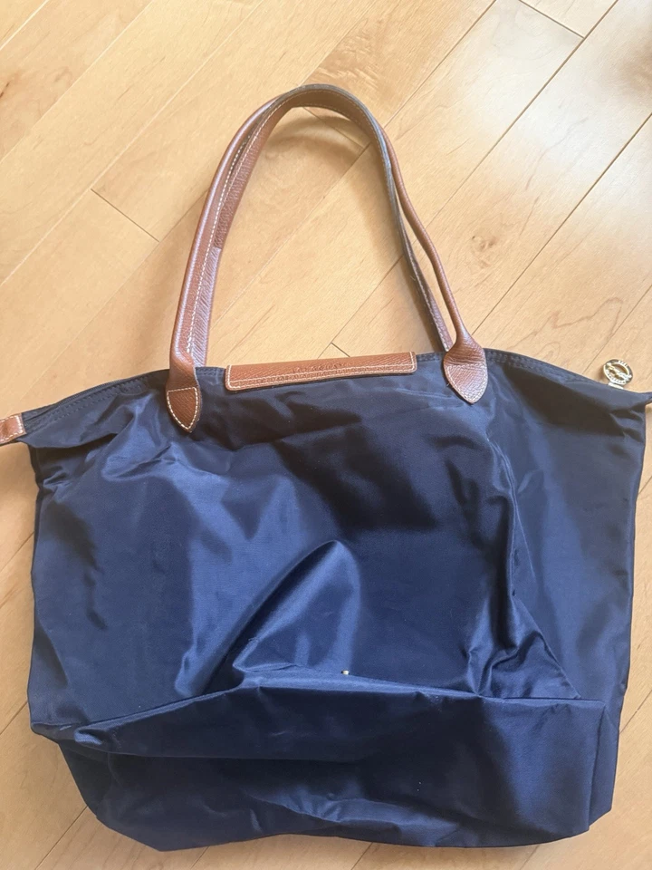 LONGCHAMP Le Pliage - Bolso de Mano Grande, Bolso de Hombro de Viaje de Nylon Negro, Nuevo sin Etiqueta Foto 2 de 4