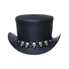 Steampunk Deadman Biker Top Hat Skulls Leather El Dorado Gothic Western Black
