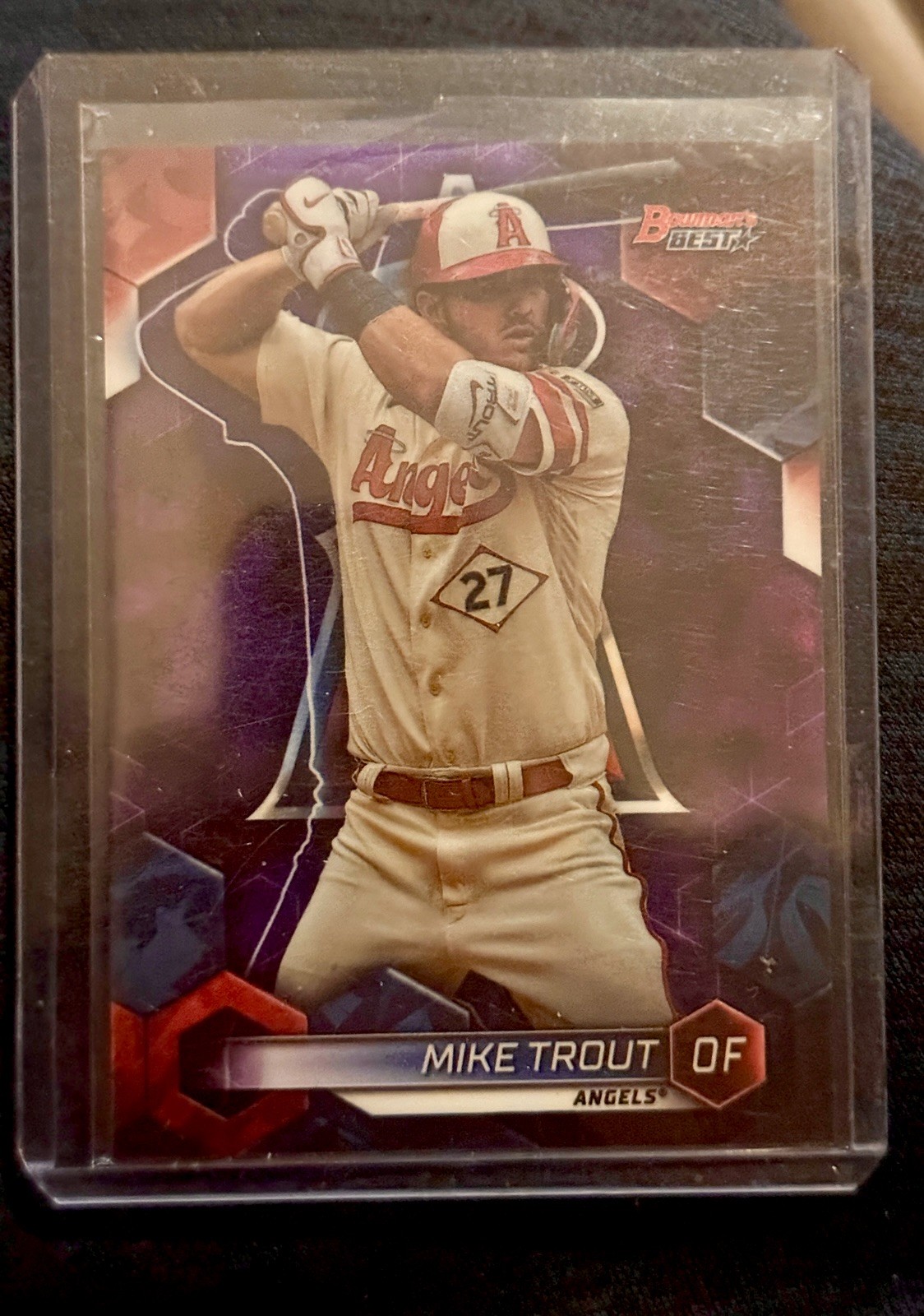 2023 Bowman's Best - Mike Trout #44 Purple Refractor /250 LA ANGELS