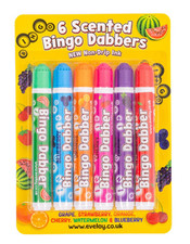 6 Scented  Bingo Dabbers Felt  Markers Mixed Pens Ticket Dobbers Non Drip Job