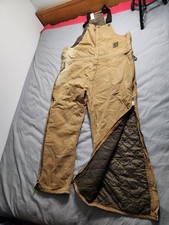 Berne Quilted Lined Canvas Double Knee Overalls Mens Size 2XL Brown Workwear